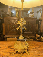 Load image into Gallery viewer, Italian Marble &amp; Brass Table Lamp By ‘Brevettato’, Louis XIV Style
