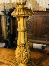 Load image into Gallery viewer, Pair Of Antique Italian Venetian Carved Giltwood , Polychrome Table Lamps
