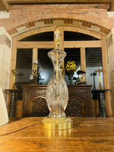 Load image into Gallery viewer, French Cut Crystal &amp; Brass Table Lamp “Cristal D’albert” Vintage
