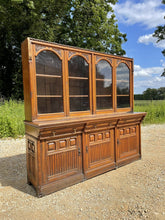 Load image into Gallery viewer, Antique English Oak Library Bookcase, Arts &amp; Crafts Style
