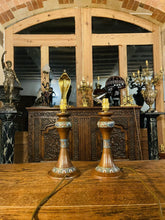 Load image into Gallery viewer, 19th Century Japanese Enamelled Bronze Cloissonne Table Lamps, Pair, Rewired
