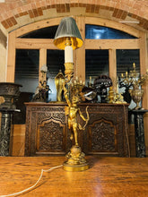 Load image into Gallery viewer, Antique 19th Century Cherub ‘Eros’ Solid Bronze Table Lamp
