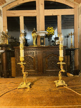 Load image into Gallery viewer, Antique Louis XV Style Bedside Lamps, Pair Table Lamps, French Ormolu Bronze
