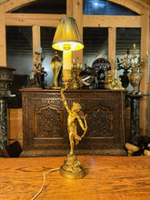 Load image into Gallery viewer, Antique 19th Century ‘Eros’ Solid Bronze Table Lamp, Classical
