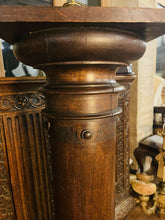 Load image into Gallery viewer, 19th Century Carved Oak Column Pedestal, Plant Stand, Plinth
