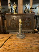 Load image into Gallery viewer, Antique Hand Beaten Pewter Table Lamp, Rewired
