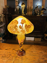 Load image into Gallery viewer, Vintage French Cameo Glass Table Lamp By “La Rochere” Art Nouveau Style
