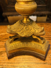 Load image into Gallery viewer, Antique Bronze Louis XIV Triform Classical Table Lamp, Rewired
