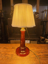 Load image into Gallery viewer, Antique Ruby Red Cut Glass Table Lamp
