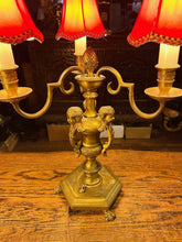 Load image into Gallery viewer, Antique Bronze 3 Branch Table Lamp, Georgian Style ‘Knole’ Candelabra, Rewired
