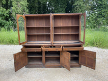 Load image into Gallery viewer, Antique English Oak Library Bookcase, Arts &amp; Crafts Style
