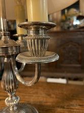 Load image into Gallery viewer, Bouillotte Triple Branch Lamp - Silver Plated - French Empire - Napoleonic
