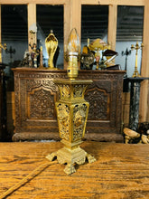 Load image into Gallery viewer, Antique Louis XVI Gilded Brass Table Lamp,
