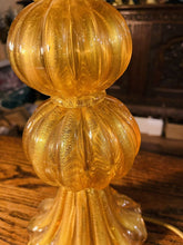 Load image into Gallery viewer, Murano Glass Lamp Real Gold by ‘Marbro Company’, Seguso Vetri d’Art, MCM
