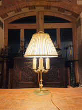 Load image into Gallery viewer, Antique 4 Arm Bouilotte Lamp, Solid Brass, Early 20th Century
