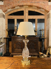 Load image into Gallery viewer, Pair Of French Cut Crystal &amp; Gilded Brass Table Lamp “Cristal D’albert” Vintage
