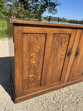 Load image into Gallery viewer, Early 20th Century Antique Quartersawn Oak School Cabinet, Housekeepers Cupboard
