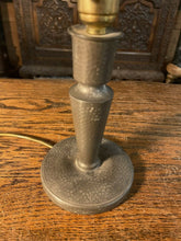 Load image into Gallery viewer, Antique Hand Beaten Pewter Table Lamp, Rewired
