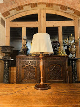 Load image into Gallery viewer, Antique English Carved Mahogany Table Lamp, Edwardian Lighting
