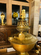 Load image into Gallery viewer, Antique Victorian Brass Oil Lamp, Table Lamp, “English Juno” By Veritas
