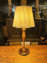 Load image into Gallery viewer, Antique English Carved Mahogany Table Lamp, Edwardian Lighting
