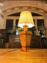 Load image into Gallery viewer, Vintage Art Deco Style Burr Walnut &amp; Thuya Table lamp, Inlaid Marquetry
