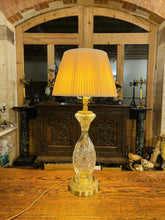 Load image into Gallery viewer, French Cut Crystal &amp; Brass Table Lamp “Cristal D’albert” Vintage
