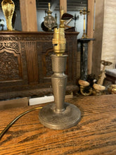 Load image into Gallery viewer, Antique Hand Beaten Pewter Table Lamp, Rewired
