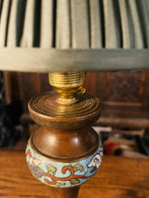 Load image into Gallery viewer, 19th Century Japanese Enamelled Bronze Cloissonne Table Lamps, Pair, Rewired
