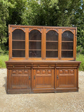 Load image into Gallery viewer, Antique English Oak Library Bookcase, Arts &amp; Crafts Style
