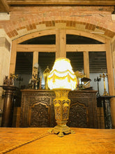 Load image into Gallery viewer, Antique Louis XVI Gilded Brass Table Lamp,
