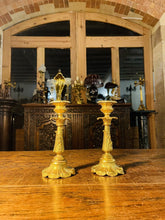 Load image into Gallery viewer, Pair Of Ormolu Bronze 18th/19th Century Candlesticks, Louis XVI
