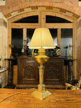 Load image into Gallery viewer, Antique Victorian Brass Oil Lamp, Table Lamp, “English Juno” By Veritas
