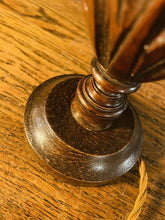 Load image into Gallery viewer, Antique Hand Carved Oak Table Lamp
