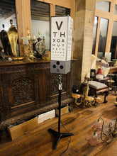 Load image into Gallery viewer, VINTAGE OPTICIANS EYE TEST LIGHT, FLOOR STANDING LAMP- RARE, BAR, MAN CAVE
