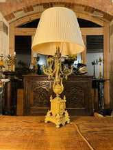 Load image into Gallery viewer, Antique Louis XIV Style Gilded Bronze Candleabra Table Lamp
