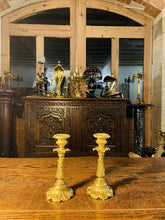 Load image into Gallery viewer, Pair Of Ormolu Bronze 18th/19th Century Candlesticks, Louis XVI
