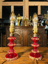 Load image into Gallery viewer, Vintage Murano ‘Barovier &amp; Toso’ Pair of Table Lamps, Venetian Glass Lighting
