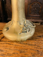 Load image into Gallery viewer, Japanese Brass Dragon Table Lamp, Meiji Period
