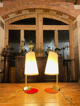 Load image into Gallery viewer, Pair Of Mid Century Gold Plated Spanish Table Lamps, By ‘Milan’
