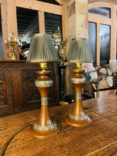 Load image into Gallery viewer, 19th Century Japanese Enamelled Bronze Cloissonne Table Lamps, Pair, Rewired
