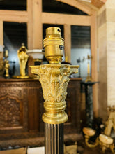 Load image into Gallery viewer, Antique English Brass Corinthian Table Lamp, Rewired, (Pair Available)
