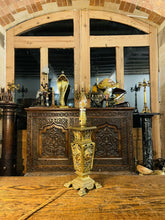 Load image into Gallery viewer, Antique Louis XVI Gilded Brass Table Lamp,
