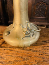 Load image into Gallery viewer, 19th Century Japanese Brass Dragon Table Lamp, Meiji Period
