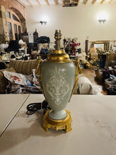 Load image into Gallery viewer, 19th Century ‘Sevres’ Celadon Pate Sur Pate Porcelain Table Lamp, Bronze
