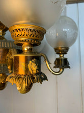 Load image into Gallery viewer, Antique Bronze 6 Arm Victorian Style Gasolier Chandelier, English Lion’s
