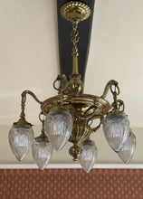 Load image into Gallery viewer, 19th Century English Bronze &amp; Cut Glass Chandelier
