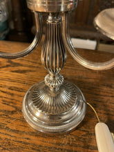 Load image into Gallery viewer, Bouillotte Triple Branch Lamp - Silver Plated - French Empire - Napoleonic
