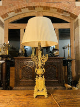 Load image into Gallery viewer, Antique Louis XIV Style Gilded Bronze Candleabra Table Lamp
