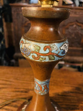 Load image into Gallery viewer, 19th Century Japanese Enamelled Bronze Cloissonne Table Lamps, Pair, Rewired
